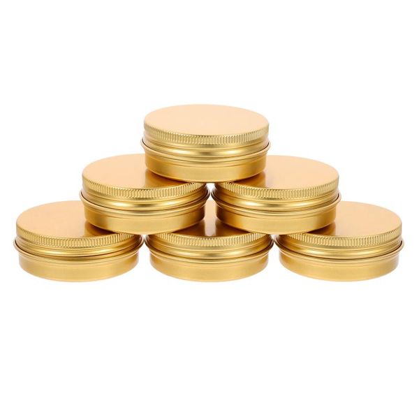 

gift wrap 6pcs aluminium screw-thread cosmetics boxes diy candle tea storage