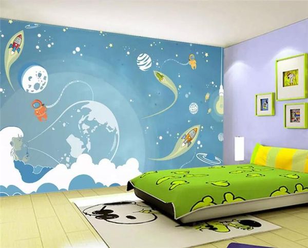 

wallpapers wallpaper murals custom home decoration po living room bedroom cartoon starry spaceship children's mural