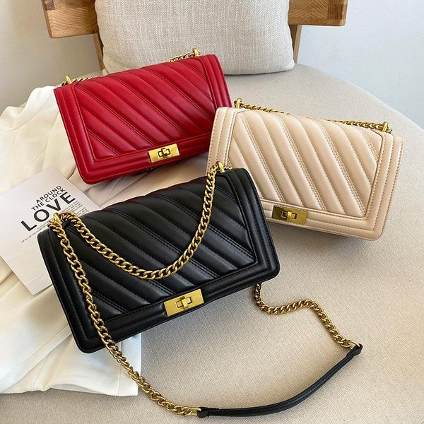

evening bags 2021 -selling chain bag, large-capacity fashion shoulder high-end twill embroidered thread texture messenger