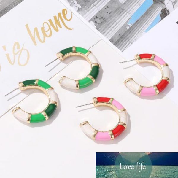 

c-shaped earrings fashion green red bamboo stud earrings for women creative new earing brincos earings jewelry earring kolczyki Â factory pri, Golden;silver