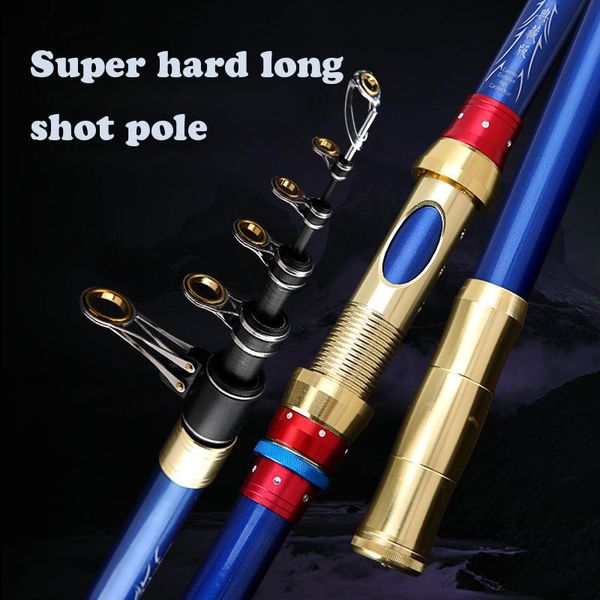 

2.4m-4.5m carbon fiber fishing rod ultra-light and super hard with ground insert retractable rotating guide ring tool boat rods