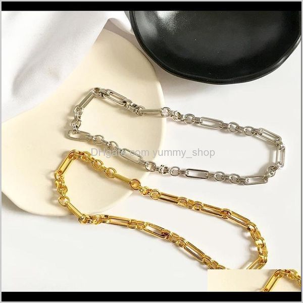 

chains luxury designer women necklace gold collarbone chians necklaces ins fashion style brass bracelet and clavicle chain 1z0zz chains 8w1m, Silver