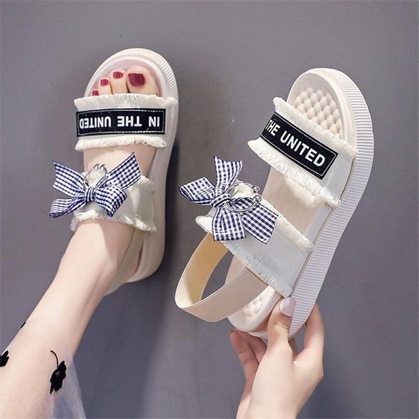 

sandals platform women summer chunky shoes fashion thick bottomed wedges for 2021 chaussure femme zapatos, Black