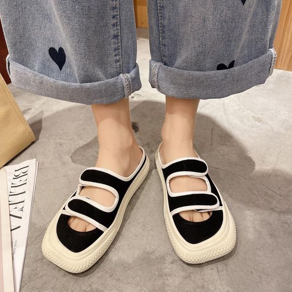 

sandals 2021 women's shoes summer barefoot slippers, Black