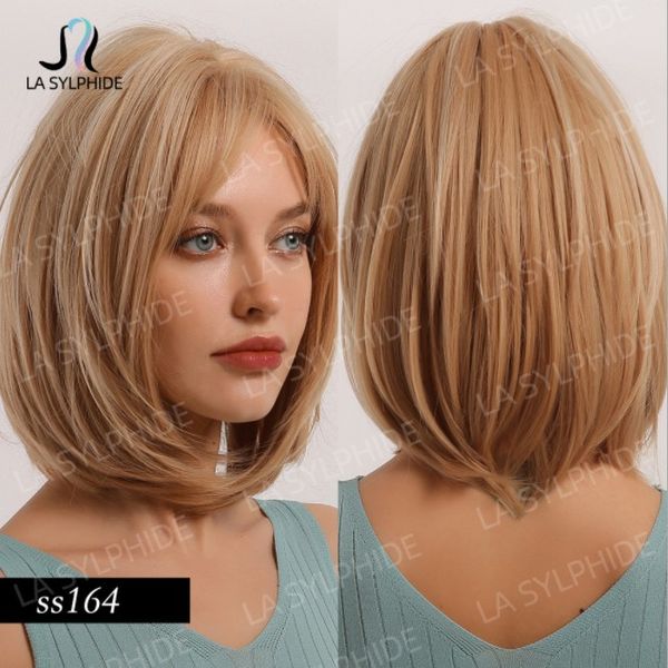 

synthetic wigs short wig brown brand women girl, Black