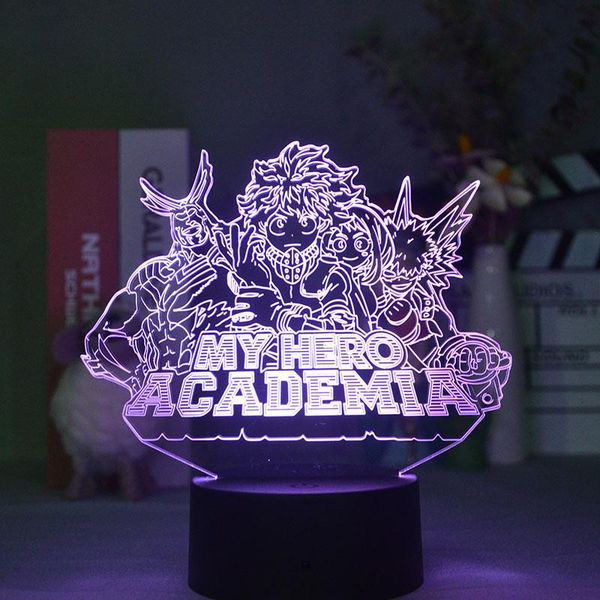 

night lights acrylic 3d led nightlight anime my hero academia combination manga light for kids child birthday gift bedroom decor bedside lam