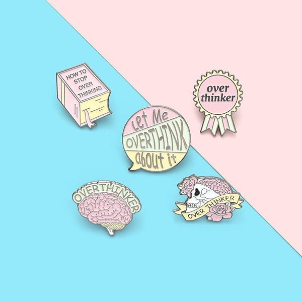 

pins, brooches cute funny enamel pin pink skull badge brooch lapel denim jeans shirt bag cartoon jewelry gift for kids, Gray