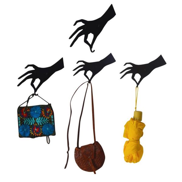 

hooks & rails metal hand coat hook for wall unique black modern hangers suction cup sucker hanger kitchen bathroom