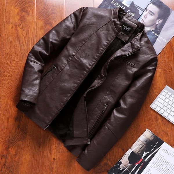 

men's fur & faux motorcycle mens leather jackets and coats, Black