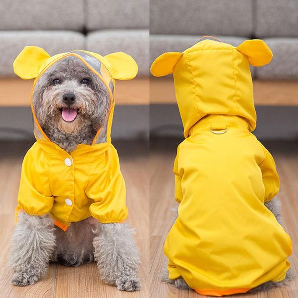 

dog apparel puppy raincoat with hood lightweight rain jacket