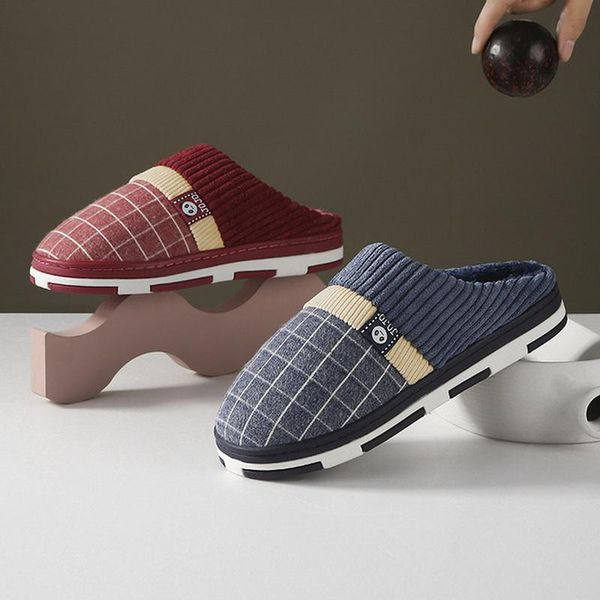 

women's home slippers winter shoes soft warm men's 2021 plush flock non slip rubber bedroom couple slides comfortable, Black