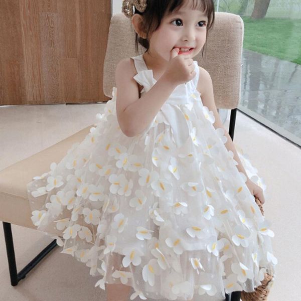 

girl's dresses 1-6y girls dress toddler baby kids floral butterfly tulle princess clothes for party 2021, Red;yellow