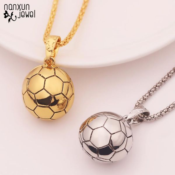 

pendant necklaces football necklace sport jewelry gold silver color chain for women men trendy outdoor casual/sports