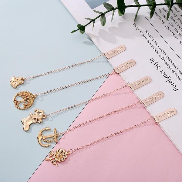 

2pcs christmas bell bookmark office study stationery fashion book pendant alloy page clip chain decoration folder bookmarks