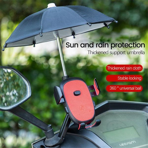 

cell phone mounts & holders bicycle mobile holder with umbrella portable stand bike equipped artifact motorcycle mini parasol