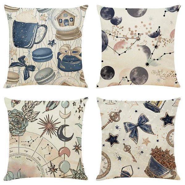 

cushion/decorative pillow cartoon bow star cushion cover decorative pillows seat cushions home decor flax throw sofa pillowcase 45x45cm