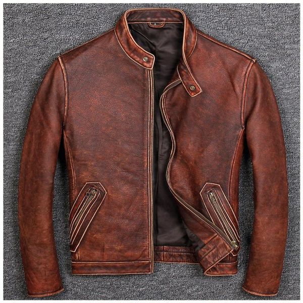 

men's leather & faux fur restores ancient ways do old paragraphs short collar list of cultivate morality leisure clothing jackets, Black