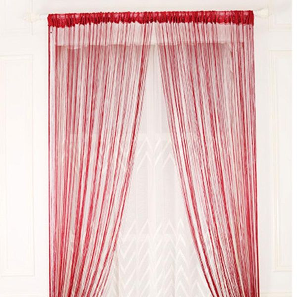 

blinds solid color string curtain 100cm*200cm coffee gray white black classic line window blind vanlance room divider
