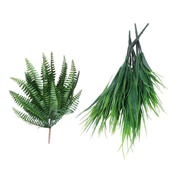 

pcs accessories:1 7 branches green floral persian flower & 4 fake plastic greenery shrubs wheat grass bushes decorative flowers wreaths