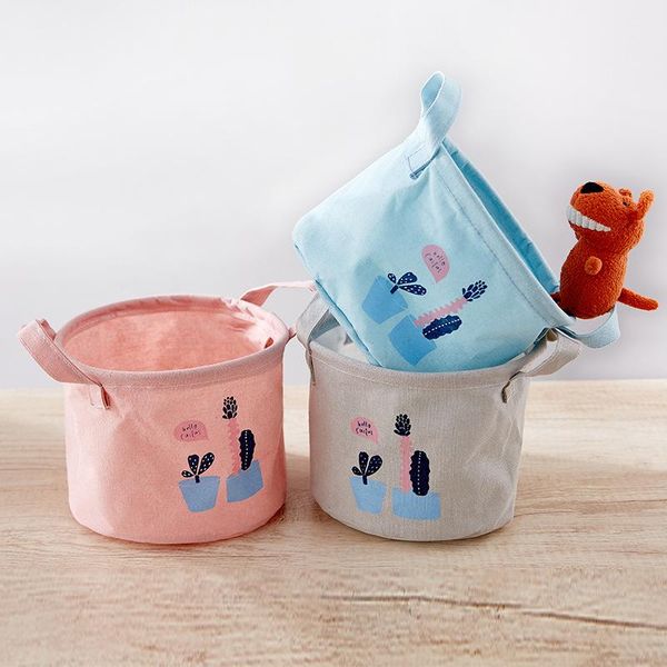 

brand cactus fabric storage box basket fashion home kitchen bathroom bags