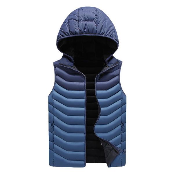 

men's vests mens vest jacket autumn winter male gilet hommethick warm waistcoat zipper outerwear casual hooded, Black;white