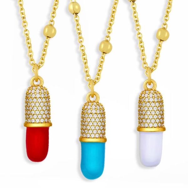 

chains chill zircon gold plated diy charm necklace oil drop enamel pendant, Silver