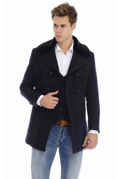 

wool coat zipper, winter coat, windproof, original brand, fast shipment, Black