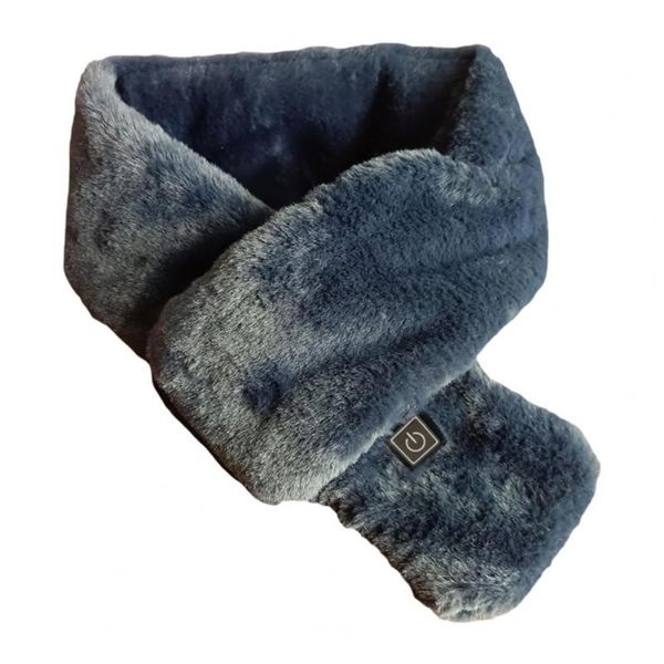 

berets women winter heated scarf electric adjustable wind proof long-lasting warmth neck heating for outdoor, Blue;gray