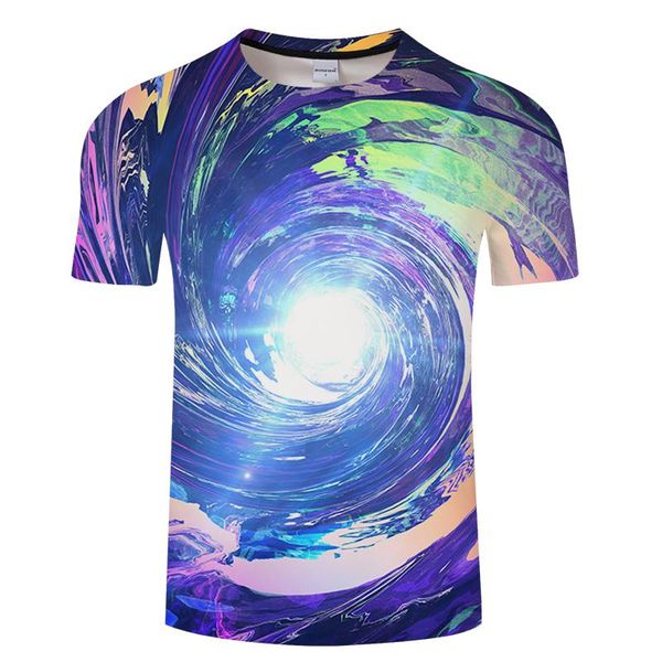 

men's t-shirts galaxy tunnel 3d tshirt men t shirt summer t-shirt quality tee casual harajuku short sleeve o-neck drop ship, White;black