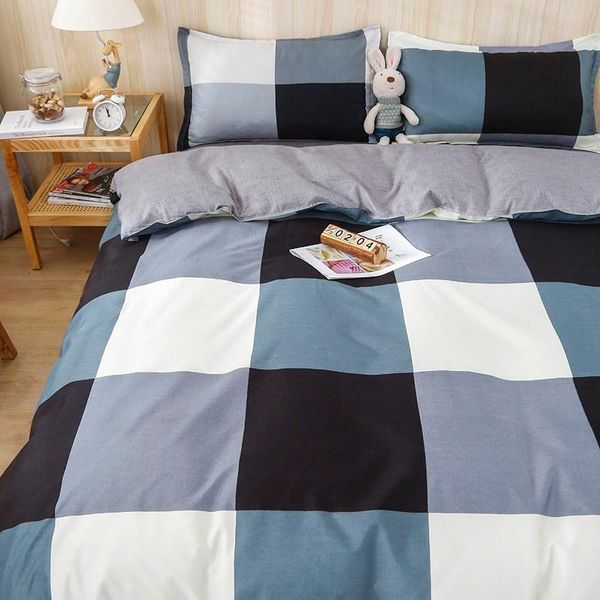 

bedding sets plaid luxury bedclothes double king  twin duvet cover bed sheet pillowcases cartoon quilt