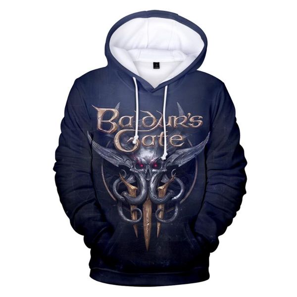 

men's hoodies & sweatshirts 2021 game baldur's gate sweatshirt boys/girls harajuku kids pullover 3d print baldur'sgateiii t, Black