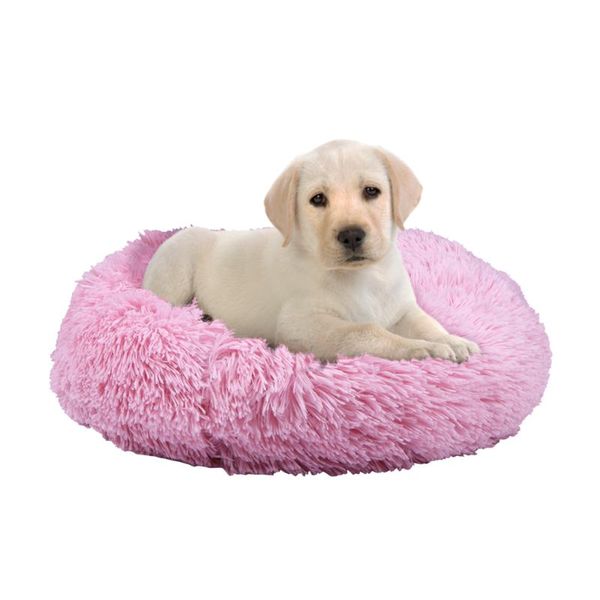 

kennels & pens super soft dog bed oxford mat pet kennel round cat winter warm sleeping bag long plush puppy cushion