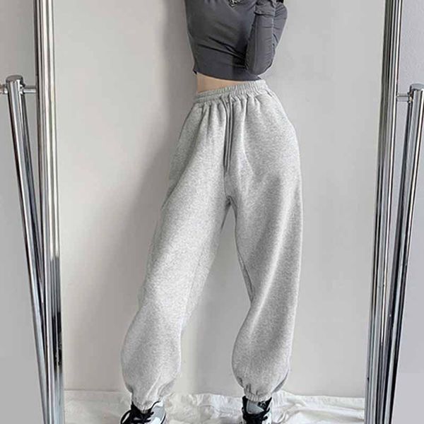

women pants high waist oversize size sports casual loose harem black elastic trouser female spring and autumn -4xl women's & capris, Black;white