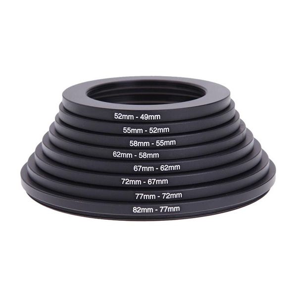 

lens adapters & mounts 8pcs filter step down rings adapter 82-77-72-67-62-58-55-52-49mm 82mm-49mm for dslr camera accessories