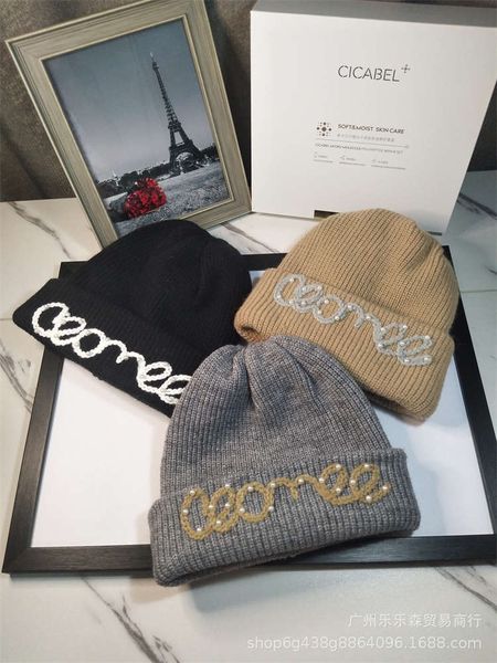 

hat autumn and winter knitted female xiaoxiangfeng wool net red version showing face small pullover warm cold, Blue;gray