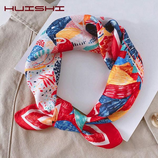 

scarves huishi women fashion print scarf design gift for girl friend lady square shawl headband scarfs, Blue;gray