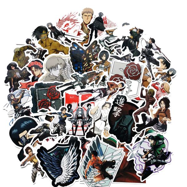 

attack on titan graffiti 42 sheets anime printing sticker waterproof can be pasted repeatedly