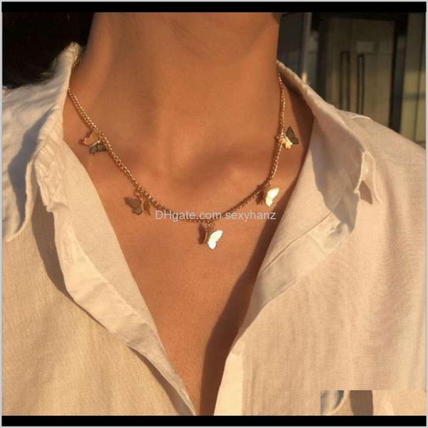 

pendant necklaces & pendants drop delivery 2021 personalized jewelry womens creative butterfly simple temperament sweet lady single layer ne, Silver