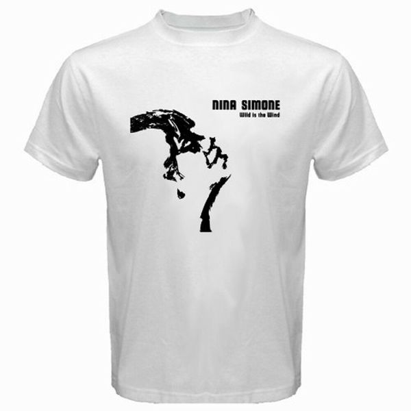 

New Nina Simone Wild Is The Wind Logo Men's White T-Shirt Size S to 3XL, White;black