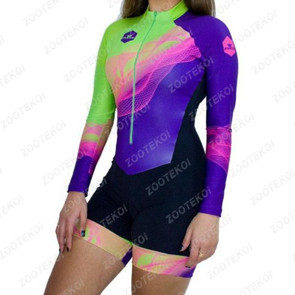 

invicto macaquinho women triathlon long sleeve cycling clothing cyclisme hombre skinsuit tri suit mtb jumpsuit racing sets, Black;blue