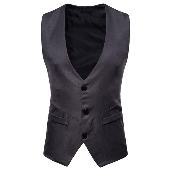 

men's vests nice suit vest men design formal dress clothing fitness wedding jacket waistcoat business w81-jk, Black;white