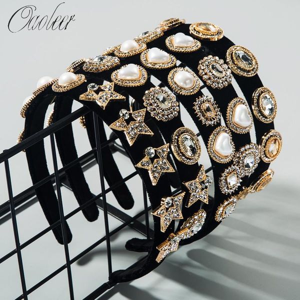 

hair accessories baroque women bands vintage flannel pearl crystal head for girls diamond rhinestones elegant, Slivery;white