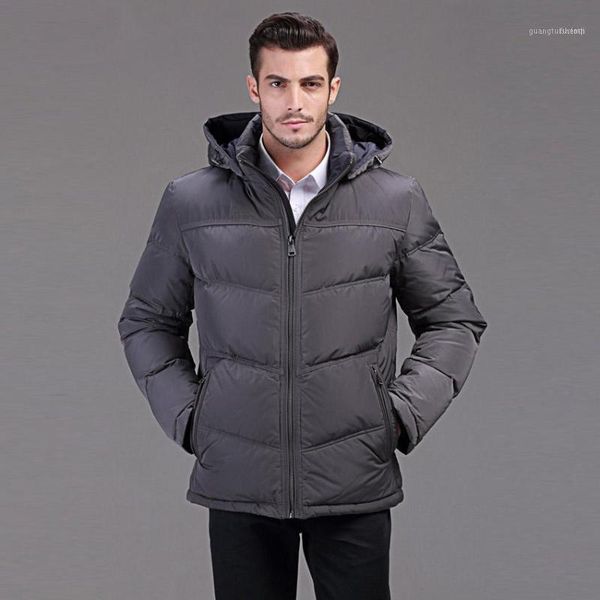 

men's down & parkas winter jacket men short design business casual with a hooded duck for minus 40 degrees warm coat 46 -54 q1361, Black