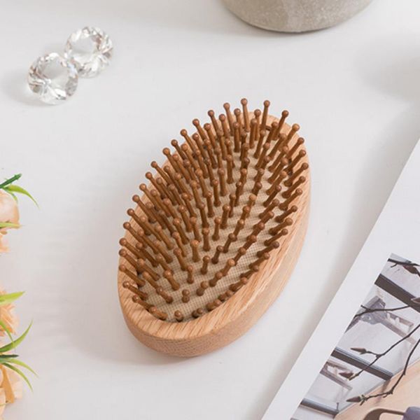 

hair brushes usa oak wood brush soft boar bristle nylon needle wooden airbag scalp massage and comb without handle, Silver