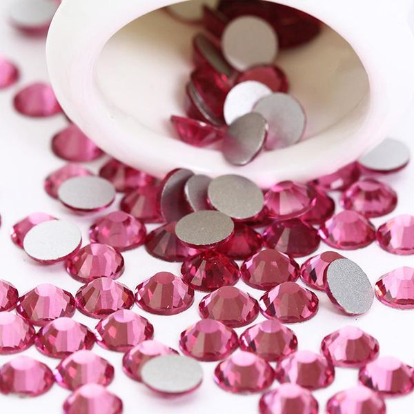 

nail art decorations good quality ss3-ss34 rose flat back glue on crystal stones / non fix rhinestones, Silver;gold