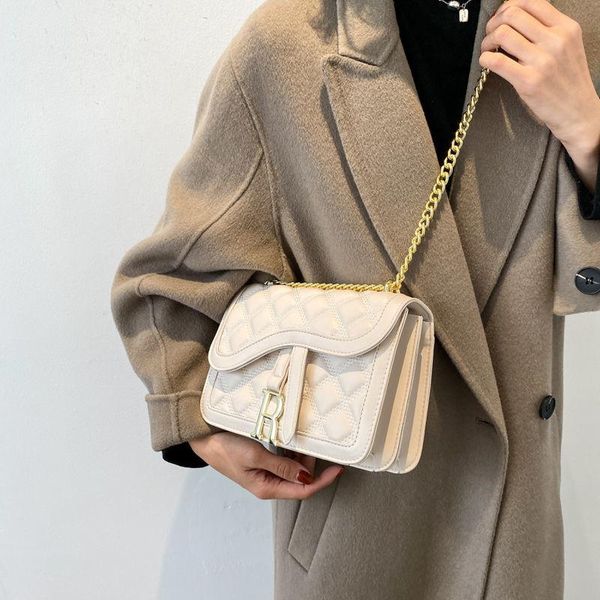 

evening bags leather designer luxury shoulder bag with chain square quilted women's handbag 2021 diamond lattice black sling crossbody