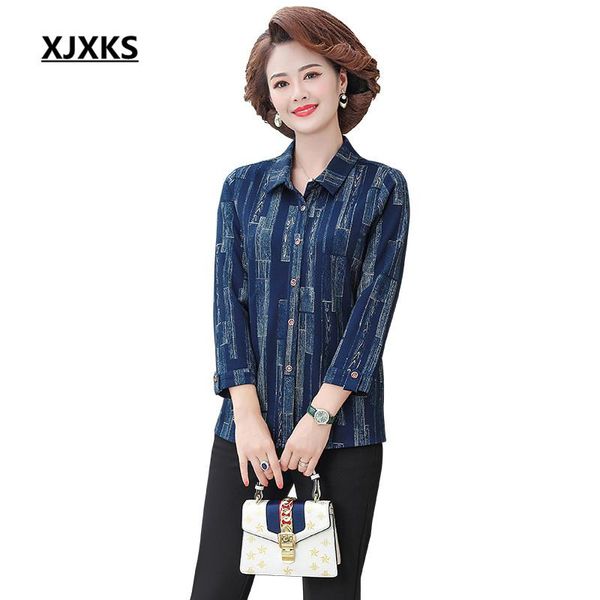 

women's blouses & shirts xjxks fashion lapel women shirt 2021 autumn loose plus size comfortable blouse, White