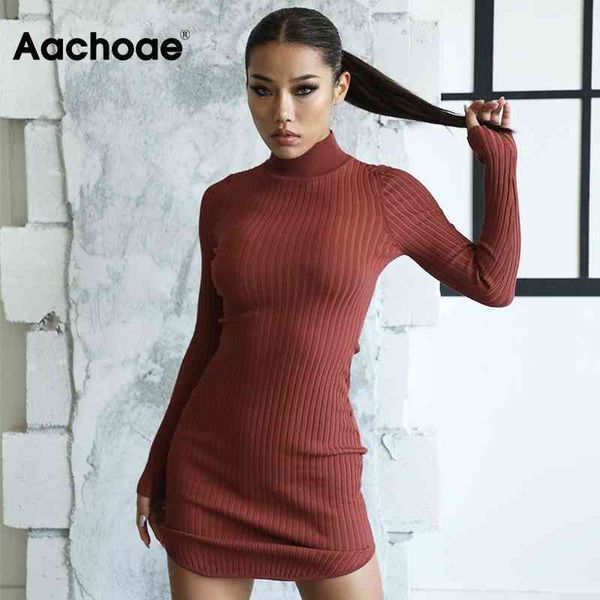 

solid knitted bodycon long sleeve home style mini dress stand neck lady sheath dresses spring autumn vestidos 210413, Black;gray