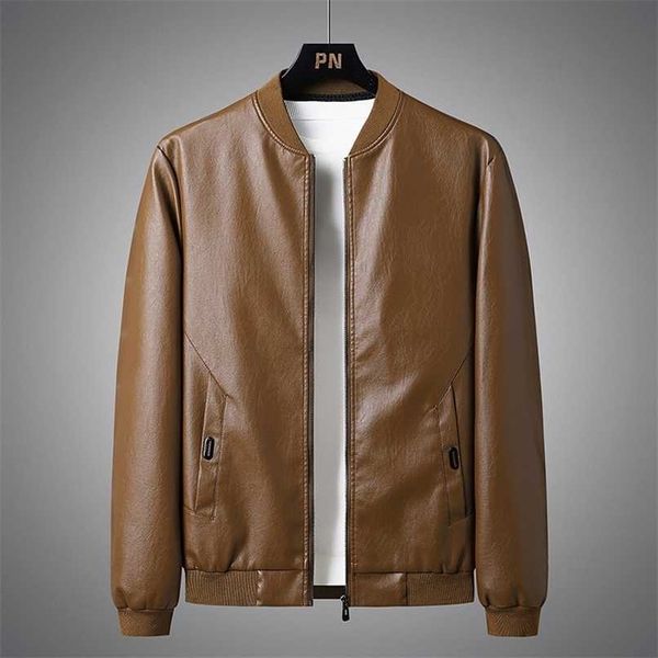 Männer Braune Jacke Herbst und Winter Lederjacken Koreanische Mode Kleidung Plus Größe Pelzmantel 211124