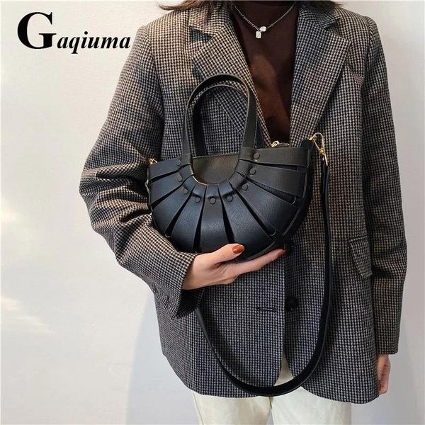 

shoulder bag for women crossbody retro pu leather solid hollow out over the bags